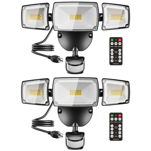 USTELLAR 55W Motion Sensor Plug-in Security Lights 2-Pack