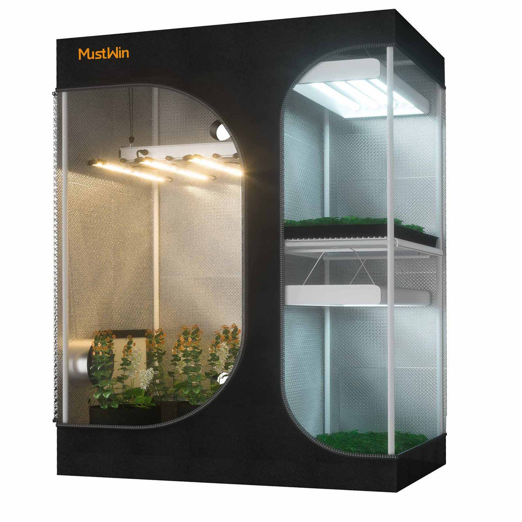 Mustwin 2-in-1 Mylar Reflective Growing Tent Cabinet