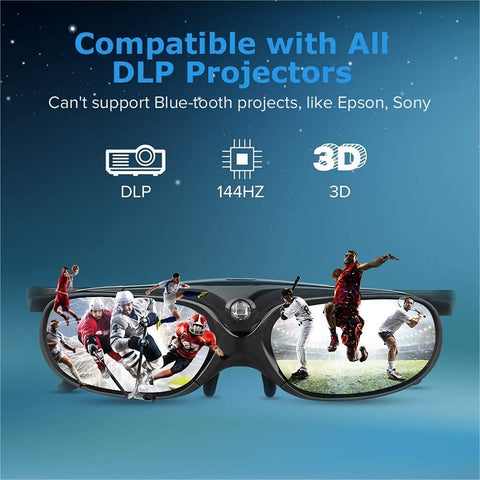 MustWin DLP 3D Glasses 2 Pack