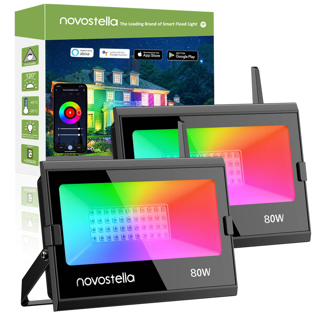 Novostella Blaze 2 Pack 80W RGB Wi-Fi Smart Flood Lights