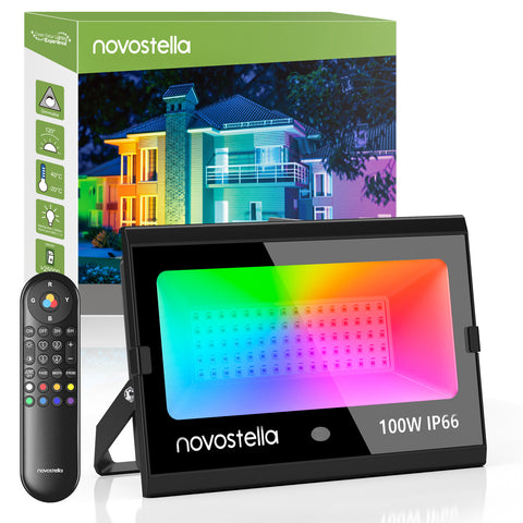 Novostella 1 Pack 100W Remote Control RGB Flood Light（UK)