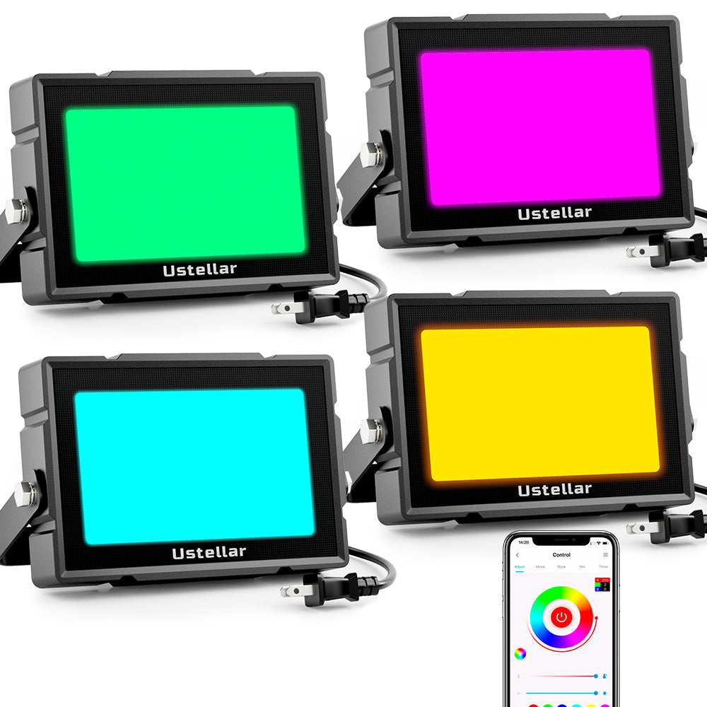 Ustellar TANK Smart RGB Flood Lights 20W 4-Pack