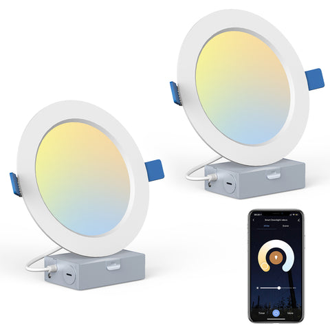 Ustellar 2 Pack 6 Inch Tunable White Bluetooth Mesh Panel Down Lights Kit (US)- FREE SHIPPING