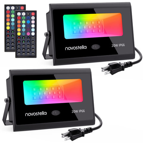Novostella 2 Pack 20W Remote Control RGB Flood Light (US) -- FREE SHIPPING