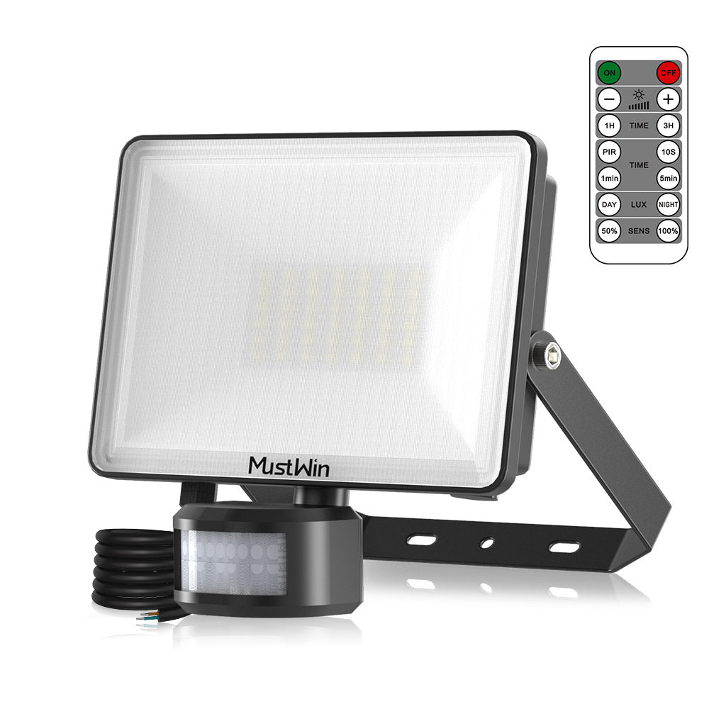 MustWin 30W IR Remote Control Motion Sensor Security Light Graphene Material (EU)