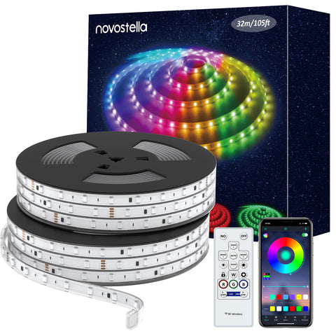 Novostella 32M RGBIC Rainbow Color Outdoor Bluetooth LED Rope Light (US)--Free Shipping