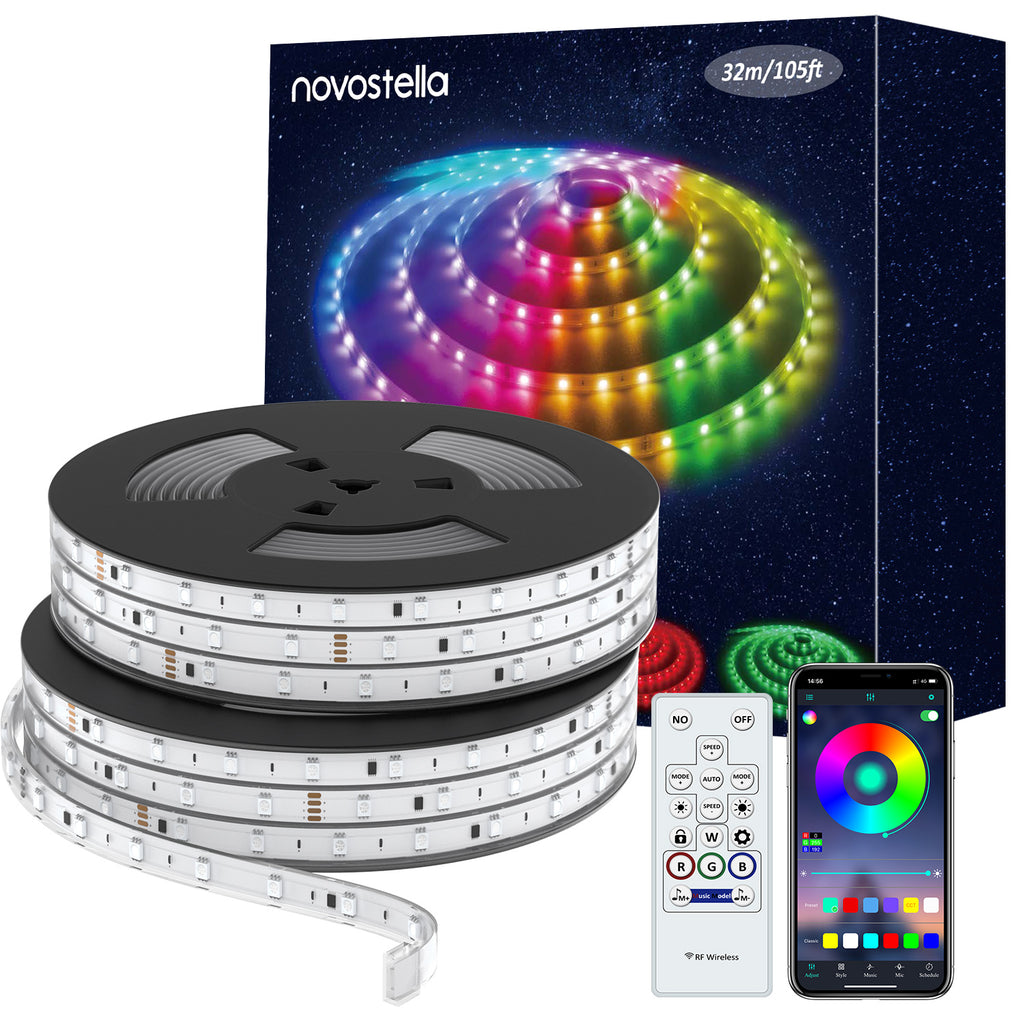 Novostella 32M RGBIC Rainbow Color Outdoor Bluetooth LED Rope Light (UK)--Free Shipping