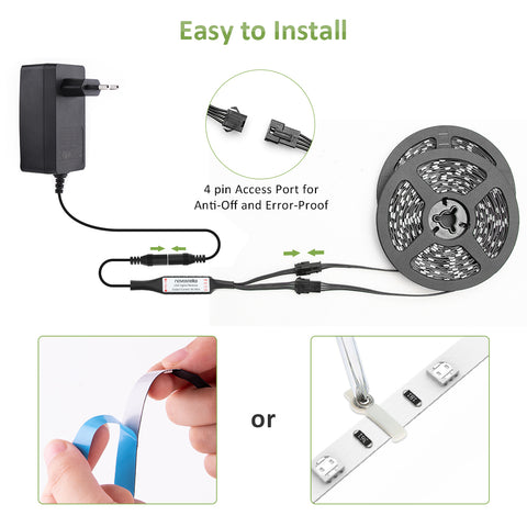 Novostella 12M RGB Strip Lights--44 Key RF Remote Control (EU)