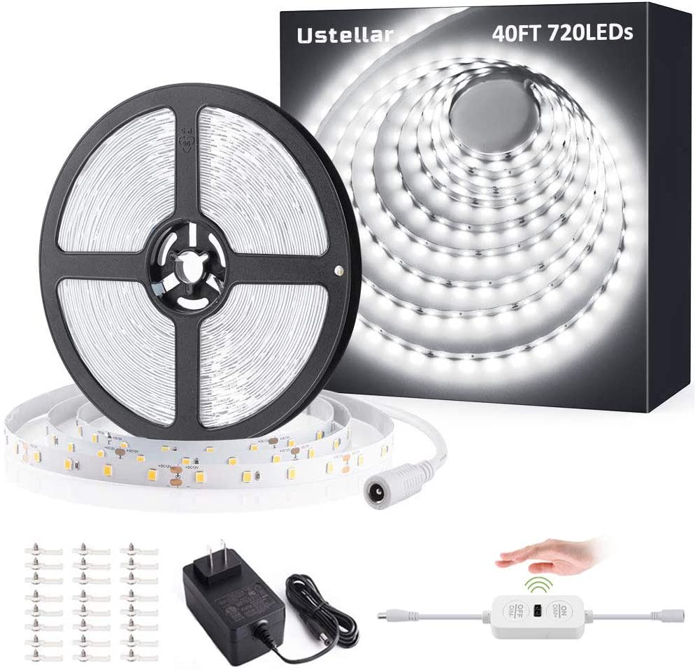 Ustellar 12M 6000K Hand Wave Under Cabinet Strip Lights (US)