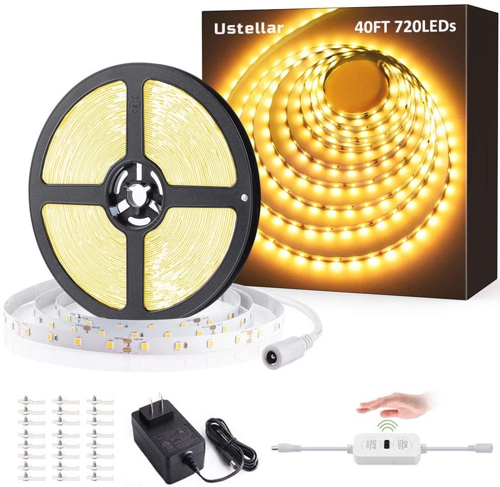 Ustellar 12M 3000K Hand Wave Under Cabinet Strip Lights (US)
