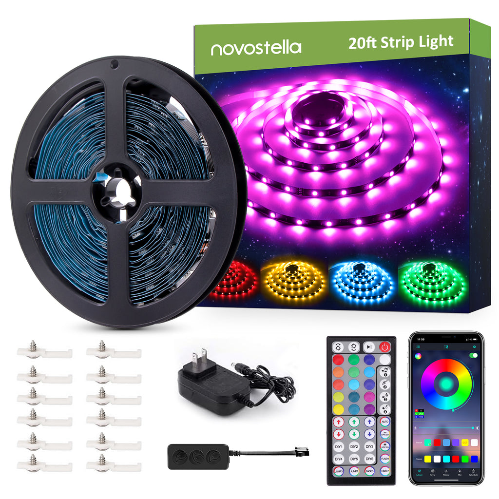Novostella 6M RGB Strip Lights RF Remote + Bluetooth (US)--FREE SHIPPING
