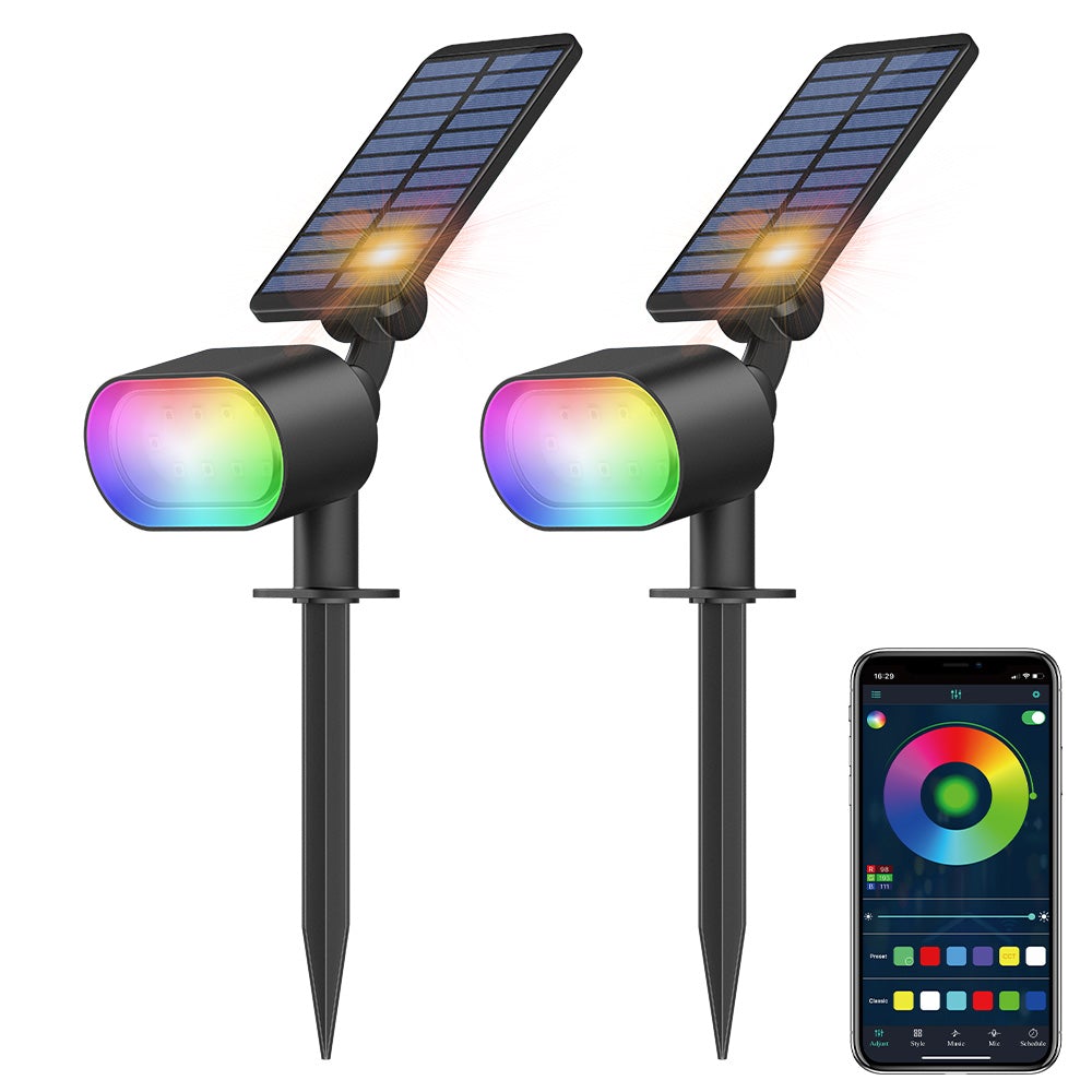 Novostella 2 Pack Solar Power Bluetooth RGB Spike Lights (US) -- FREE SHIPPING