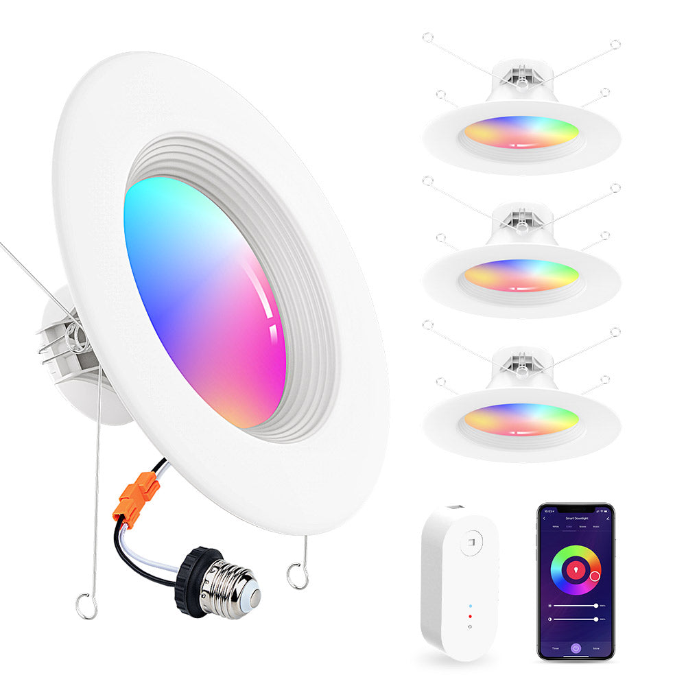 MustWin 4 Pack 6 inch RGBCW Bluetooth Mesh Smart Down Light (US) -- FREE SHIPPING