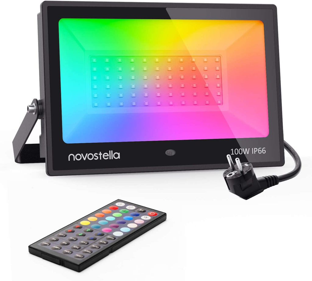 Novostella 1 Pack 100W Remote Control RGB Flood Light（EU)