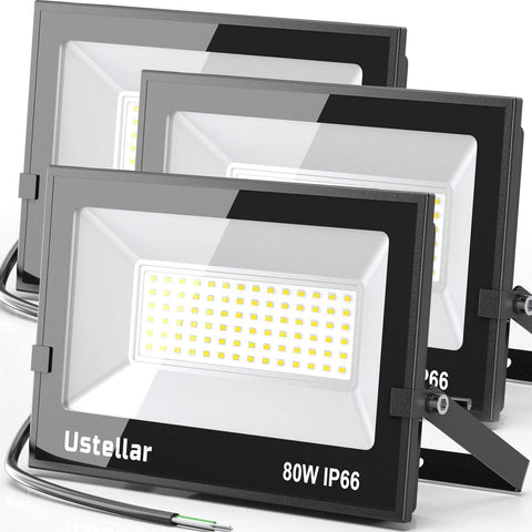 Ustellar 3 Pack 80W 5000K Daylight White Flood Light  (US)--FREE SHIPPING
