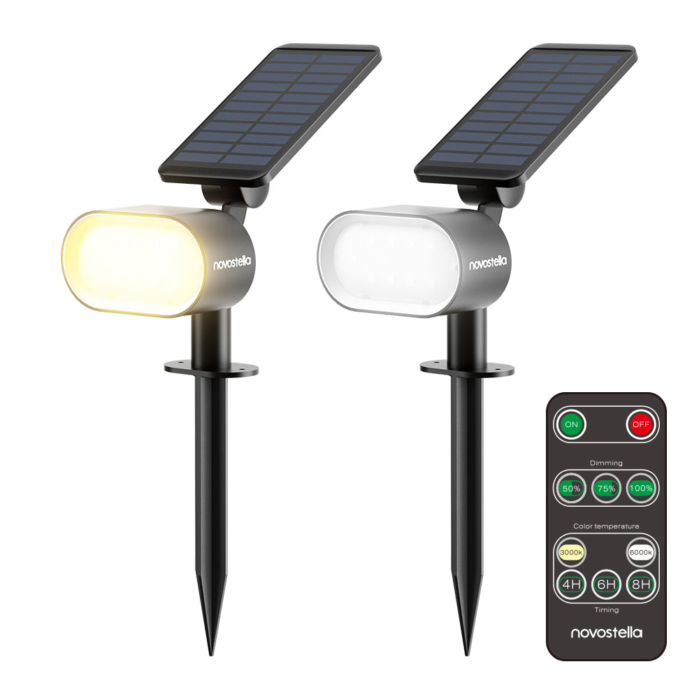 Novostella 2 Pack Solar Power Dual White Spike Lights (US) -- FREE SHIPPING
