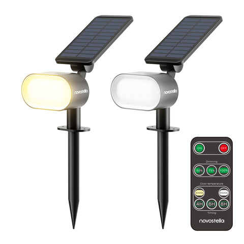 Novostella 2 Pack Solar Power Dual White Spike Lights (US) -- FREE SHIPPING