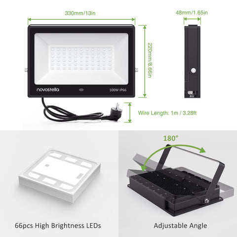Novostella 1 Pack 100W Remote Control RGB Flood Light（EU)