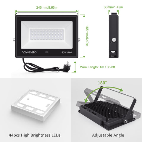 Novostella 2 Pack 60W Remote Control RGB Flood Light（EU)