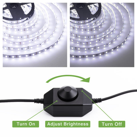 Novostella 6M Strip Lights with Dimmer-6000K Cool White (US)