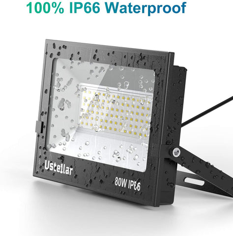 Ustellar 1 Pack 80W 5000K Daylight White Flood Light  (US)--FREE SHIPPING