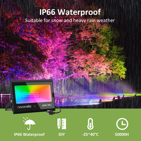 Novostella 2 Pack 60W Remote Control RGB Flood Light (US) -- FREE SHIPPING