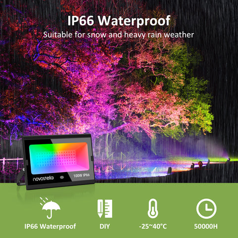Novostella 1 Pack 100W Remote Control RGB Flood Light (US) -- FREE SHIPPING