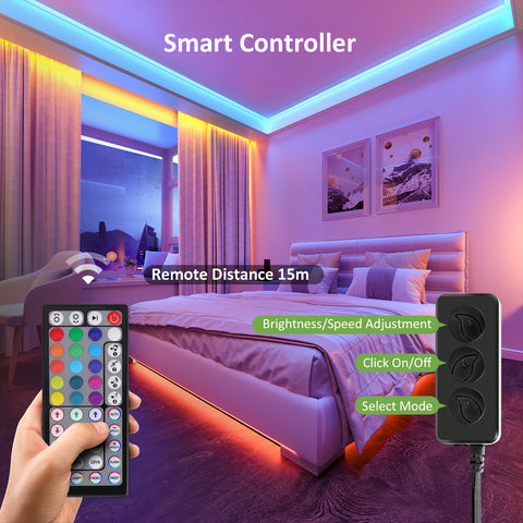 Novostella 12M RGB Strip Lights (RF Remote + Bluetooth)