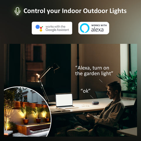 Novostella 2 Pack 20W RGBCW Wi-Fi Smart Flood Lights（UK)