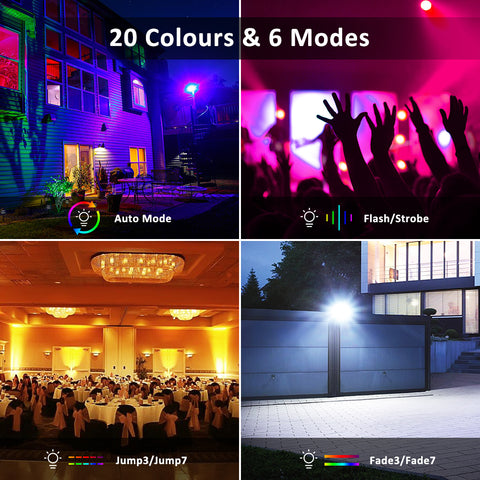 Novostella 1 Pack 100W Remote Control RGB Flood Light（UK)