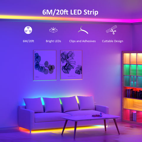 Novostella 6M RGB Strip Lights RF Remote + Bluetooth (US)--FREE SHIPPING
