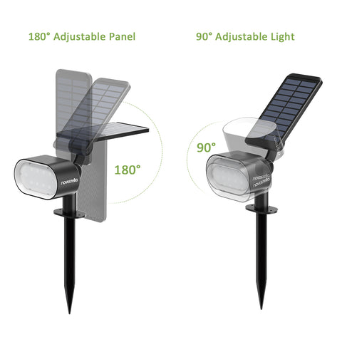 Novostella 2 Pack Solar Power Dual White Spike Lights (US) -- FREE SHIPPING