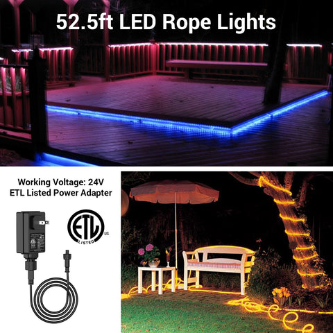 Novostella 16M RGB Outdoor Waterproof Bluetooth LED Rope Light (US)--Free Shipping