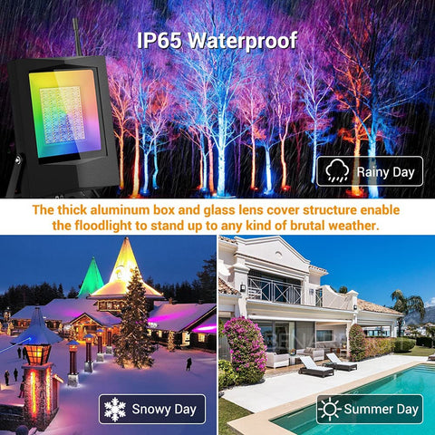 MustWin 2 Pack 60W RGBCW Bluetooth Mesh Smart Flood Lights (US) -- FREE SHIPPING