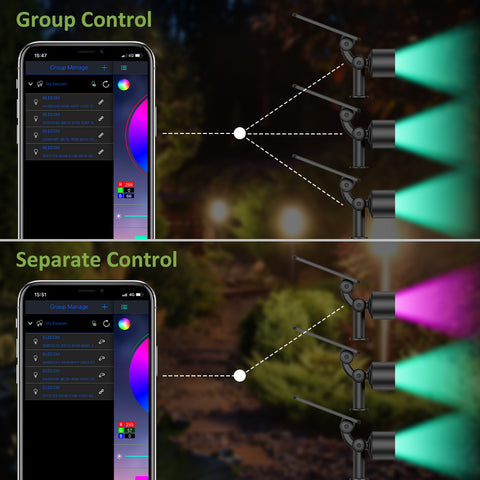 Novostella 4 Pack Solar Power Bluetooth RGB Spike Lights (US) -- FREE SHIPPING