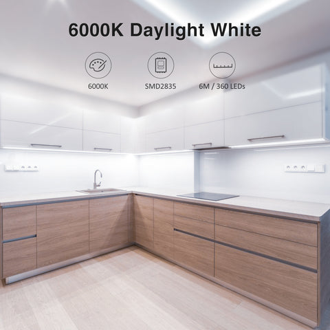 Novostella 6M Strip Lights with Dimmer-6000K Cool White (EU)