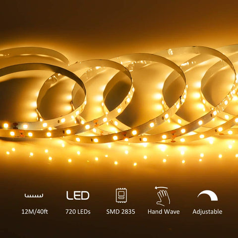 Ustellar 12M 3000K Hand Wave Under Cabinet Strip Lights (US)