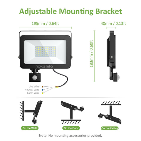 Novostella 1 Pack 30W Motion Sensor Security Flood Light（UK)--Free Shipping