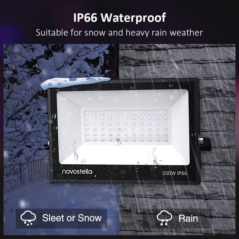 Novostella 1 Pack 100W Remote Control RGB Flood Light（EU)