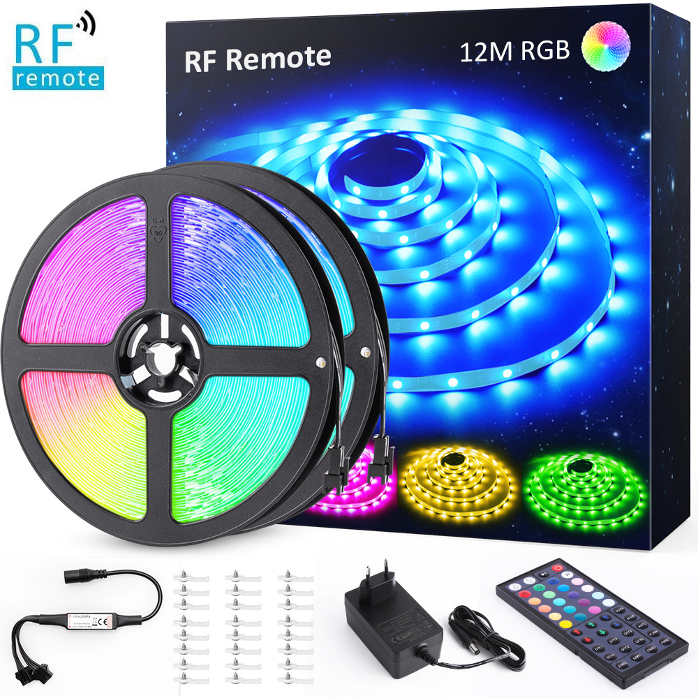 Novostella 12M RGB Strip Lights--44 Key RF Remote Control (EU)