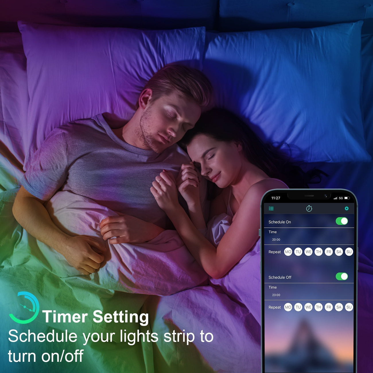 Ustellar 40M Bluetooth + IR Remote RGB Smart Strip Lights (US)