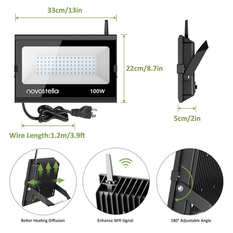 Novostella Blaze 1 Pack 100W RGB Wi-Fi Smart Flood Lights (US)--FREE SHIPPING