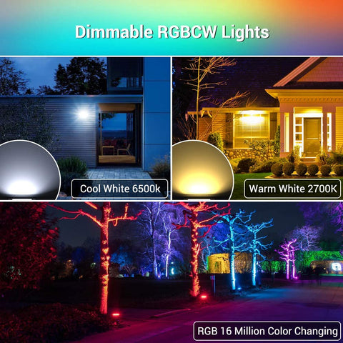 MustWin 2 Pack 60W RGBCW Bluetooth Mesh Smart Flood Lights (US) -- FREE SHIPPING