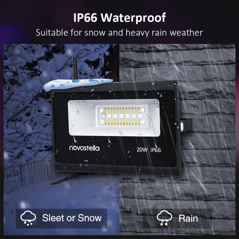 Novostella 2 Pack 20W RGBCW Wi-Fi Smart Flood Lights（UK)