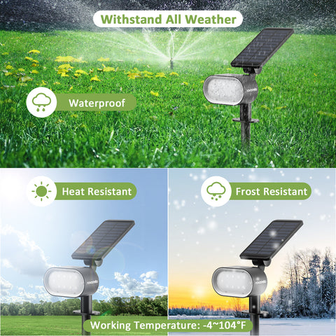 Novostella 2 Pack Solar Power Dual White Spike Lights (US) -- FREE SHIPPING