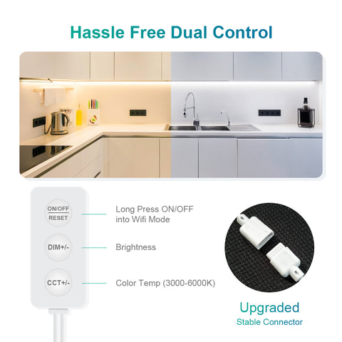 Ustellar 12M 3000K-6000K Tunable White Wi-Fi Smart Strip Lights (EU)