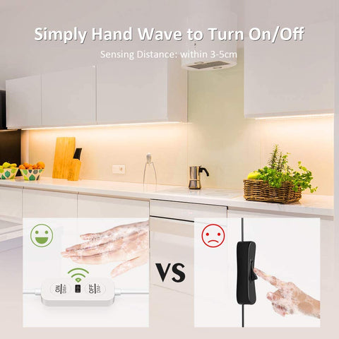 Ustellar 12M 3000K Hand Wave Under Cabinet Strip Lights (EU)