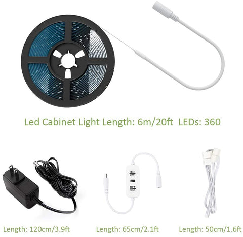 Ustellar 6M 6000K Hand Wave Under Cabinet Strip Lights (EU)