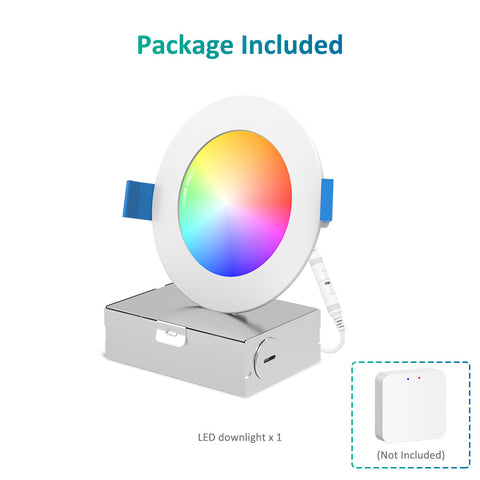 Ustellar 1 Pack 4 Inch RGBCW Bluetooth Mesh Panel Down Lights Kit (US)- FREE SHIPPING