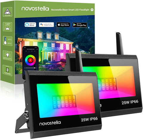 Novostella Blaze 2 Pack 25W RGB Wi-Fi Smart Flood Lights（UK)
